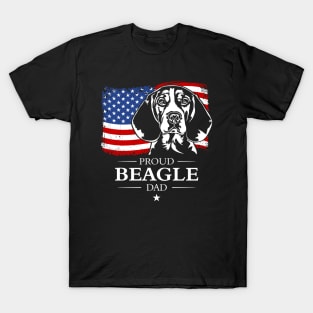 Beagle Dad American Flag patriotic dog T-Shirt